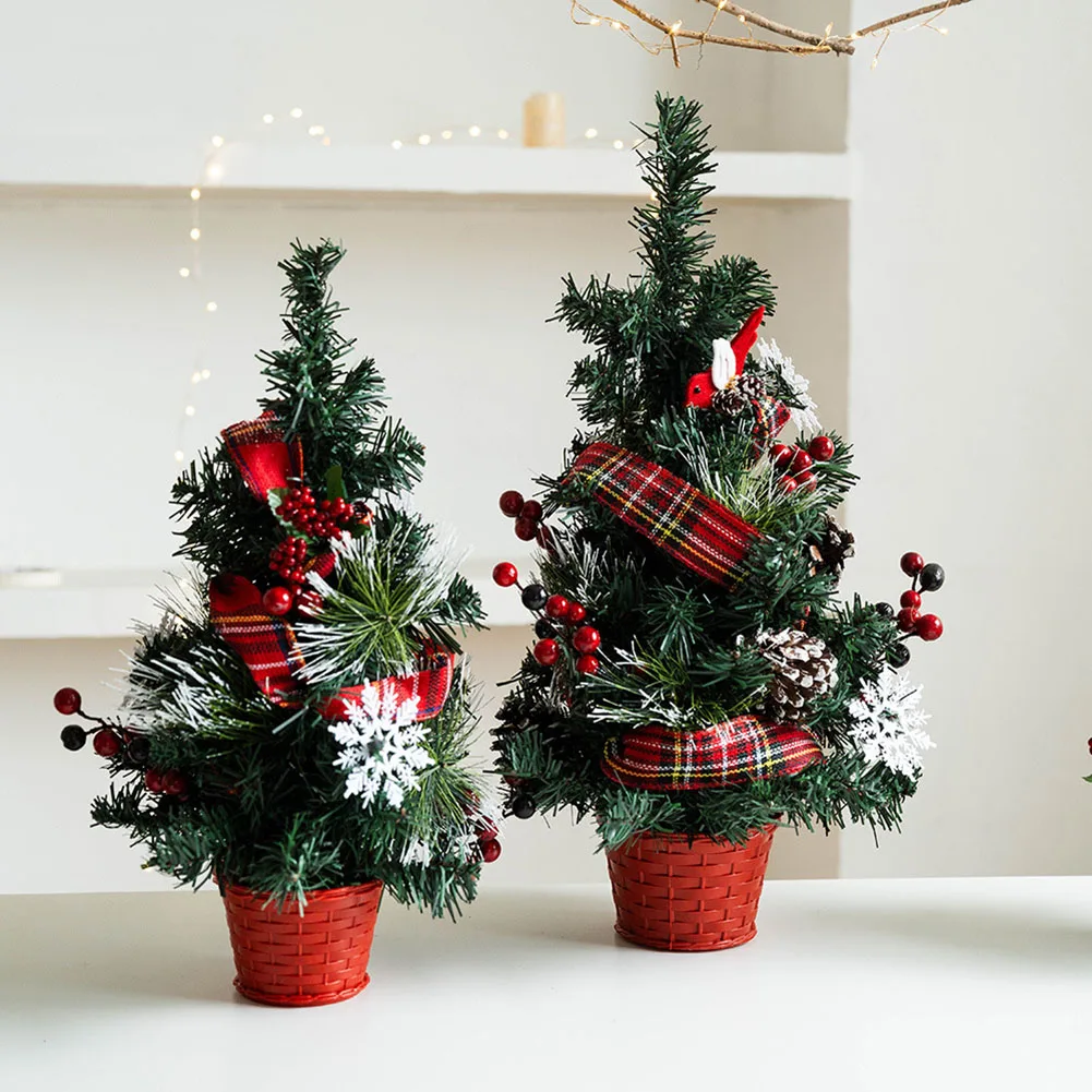 شجرة اصطناعية شجرة عيد الميلاد حفلة عيد الميلاد تعبئة مريحة ديكور طويل الأمد شجرة عيد الميلاد البلاستيكية للمكتب #6