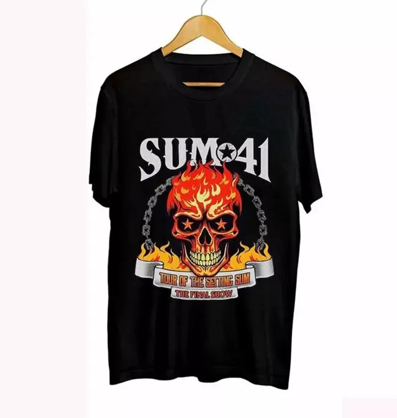 2024 Tour Sum 41 T-shirts for Rock Band Harajuku Short Sleeved T-shirt Y2k Clothing Goth Clothes Streetwear Men Graphic Men's