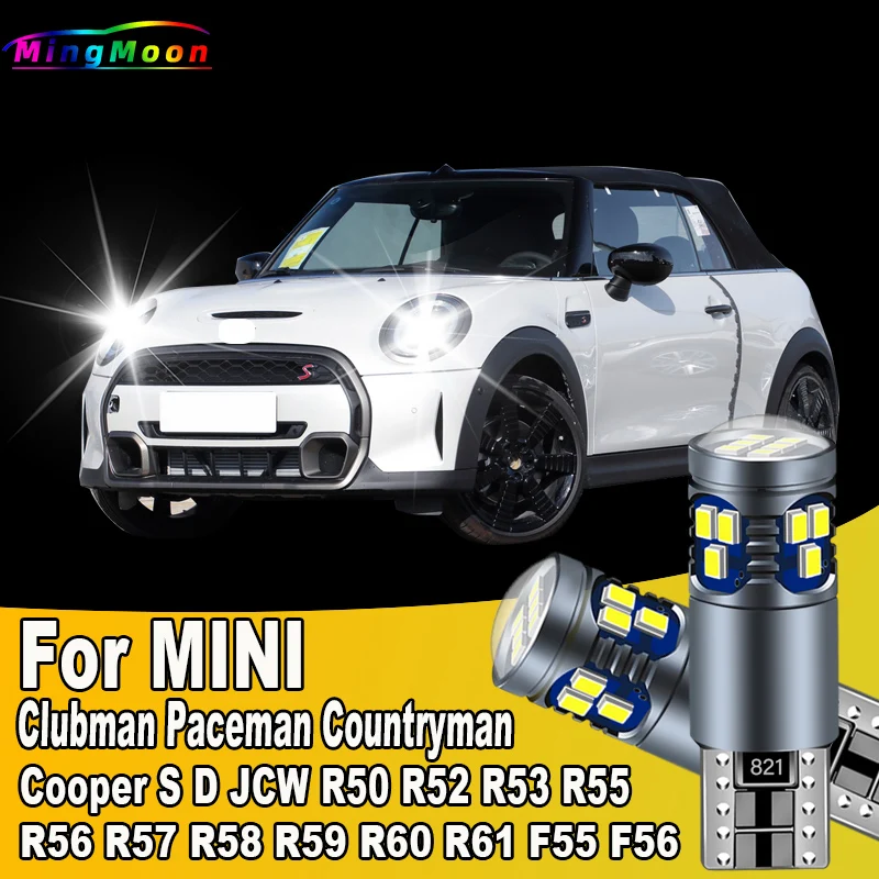 2Pcs T10 For MINI Clubman Paceman Countryman Cooper S D JCW R50 R52 R53 R55 R56 R57 R58 R59 R60 R61 F55 F56 LED Clearance Lights