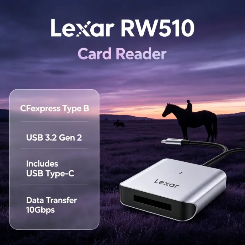 Lexar RW510 10Gbps CFE Type B Reader USB 3.2 Gen2 USB Type-C CFexpress Card Reader Accessory for Video Transfer