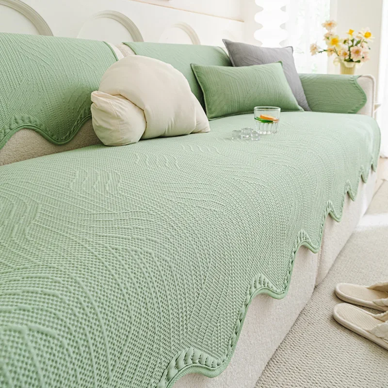 Cool Feeling Summer Sofa Cover Skin-friendly Breathable Furniture Protector Covers Silky Smooth Recliner Pad Washable Home Decor