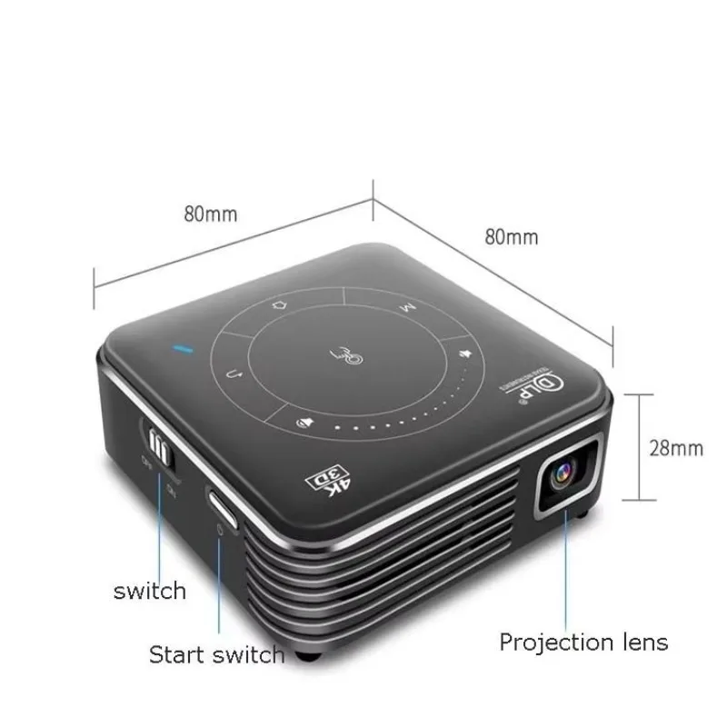 Yinzam Hot Sale P11 854x480 DLP Smart Projector,Android 9.0 2GB+32GB Mini Max 4K Protable Projector with Infrared Remote Control