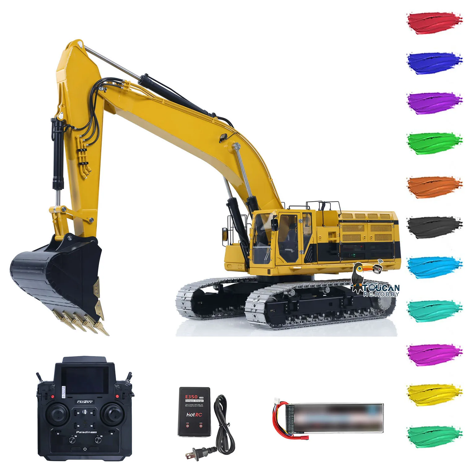 C374F LESU 1/14 Hydraulic RC Excavator Remote Control Digger Heavy Construction Car Machine Flysky  PL18EV LITE Radio Truck