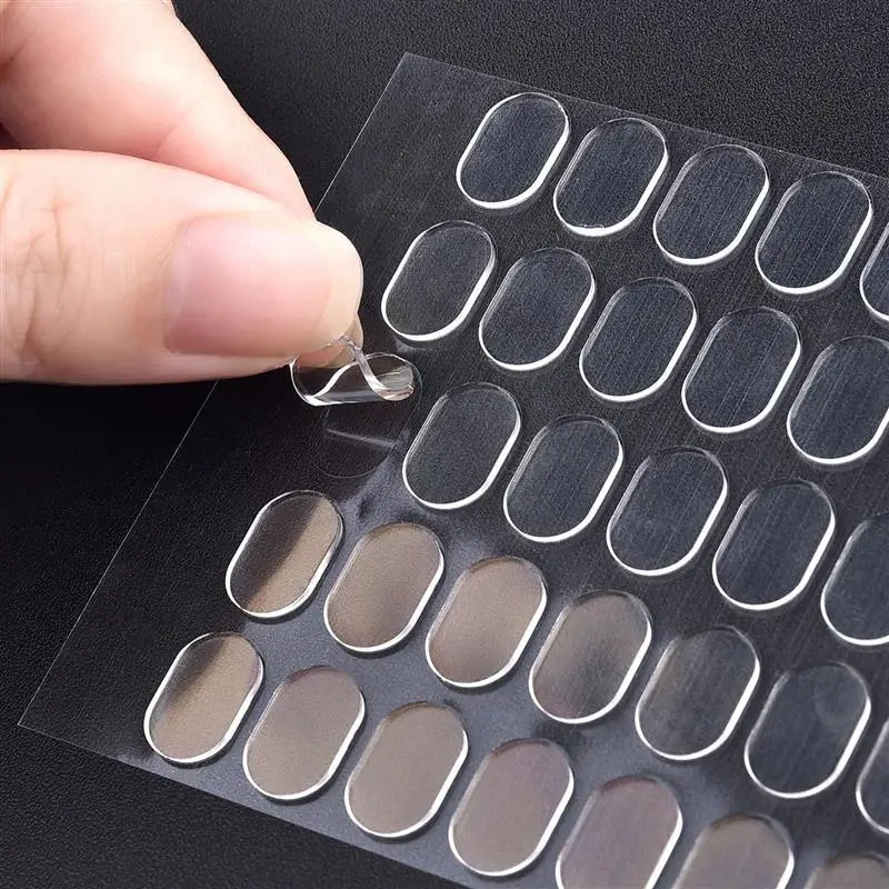 5 Blatt transparentes, spurloses, doppelseitiges Nagelkunst-Gelee-Klebeband für selbstklebende Laschen, fester Artikel, supre klebrig, wasserfest, atmungsaktiv
