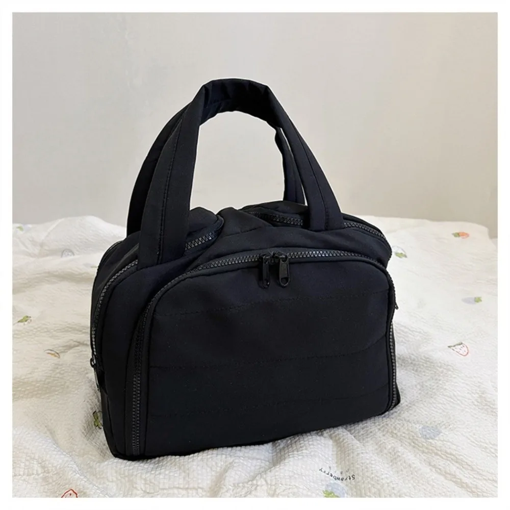 

Kawaii Solid Color Cosmetic Bag Cotton Anti-splash Water Pouches Bag Organizer Multi-layered Polyester Portable Toiletry Bag