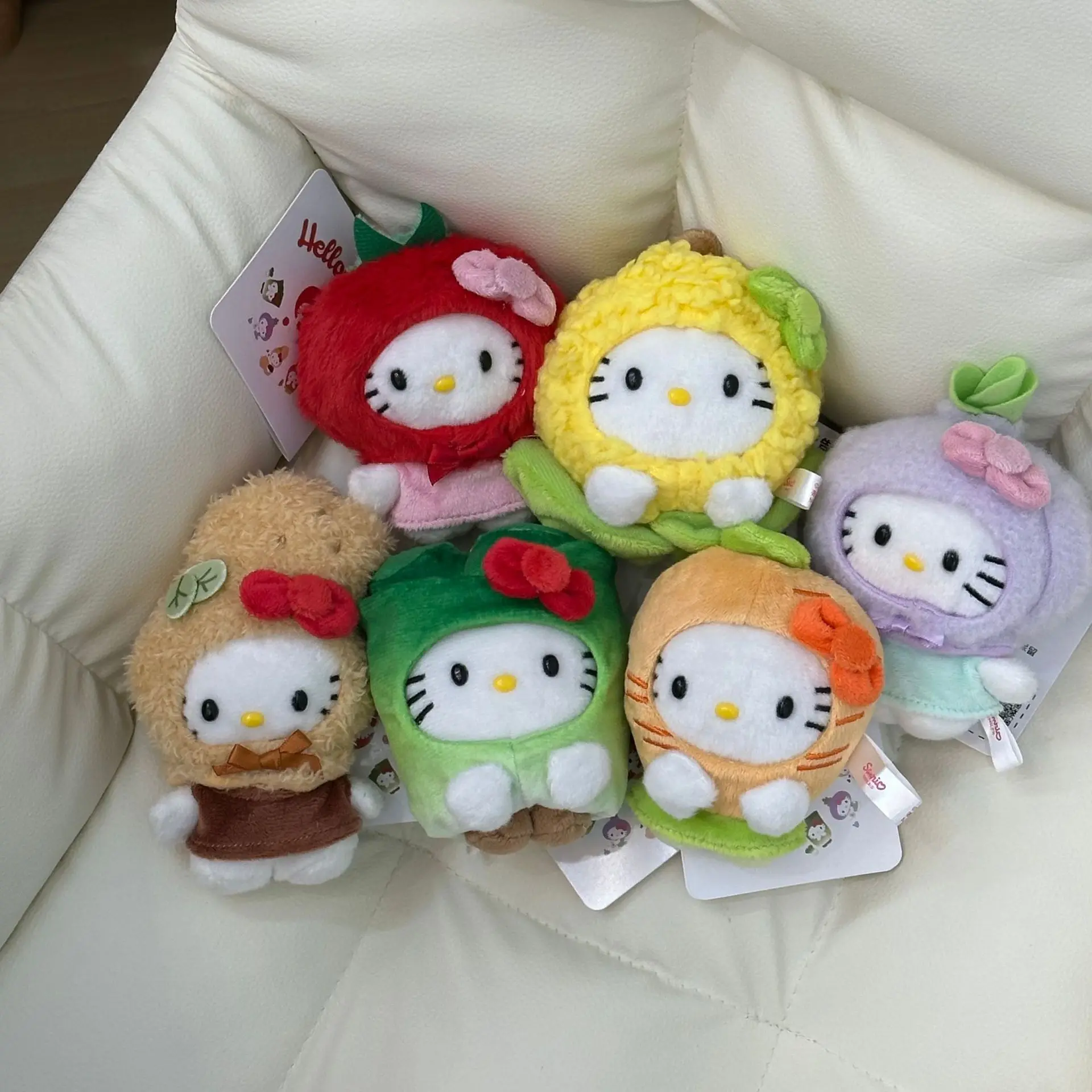 

hello kitty sanrio Cute fruit and vegetable plush pendant fruit and vegetable shape plush doll keychain bag pendant