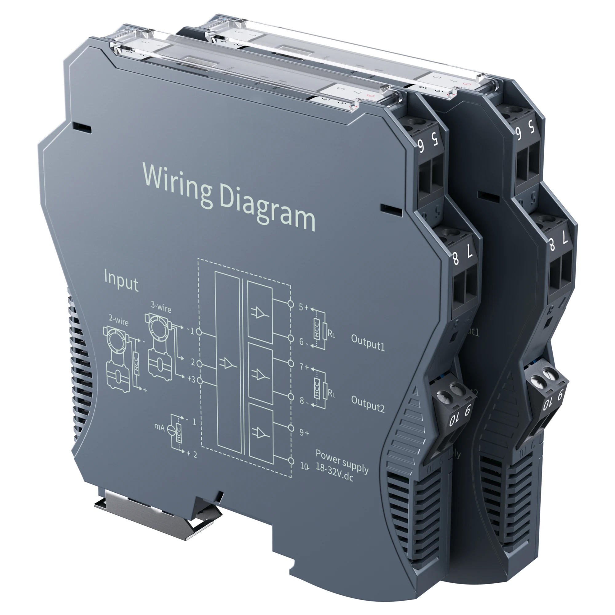 Analog Signal Isolator 0-10V to 4-20mA 0-20mA Signal Converter 1 In 2 Out 0-5V 35mm DIN Rail DC24V Voltage Signal Transmitter