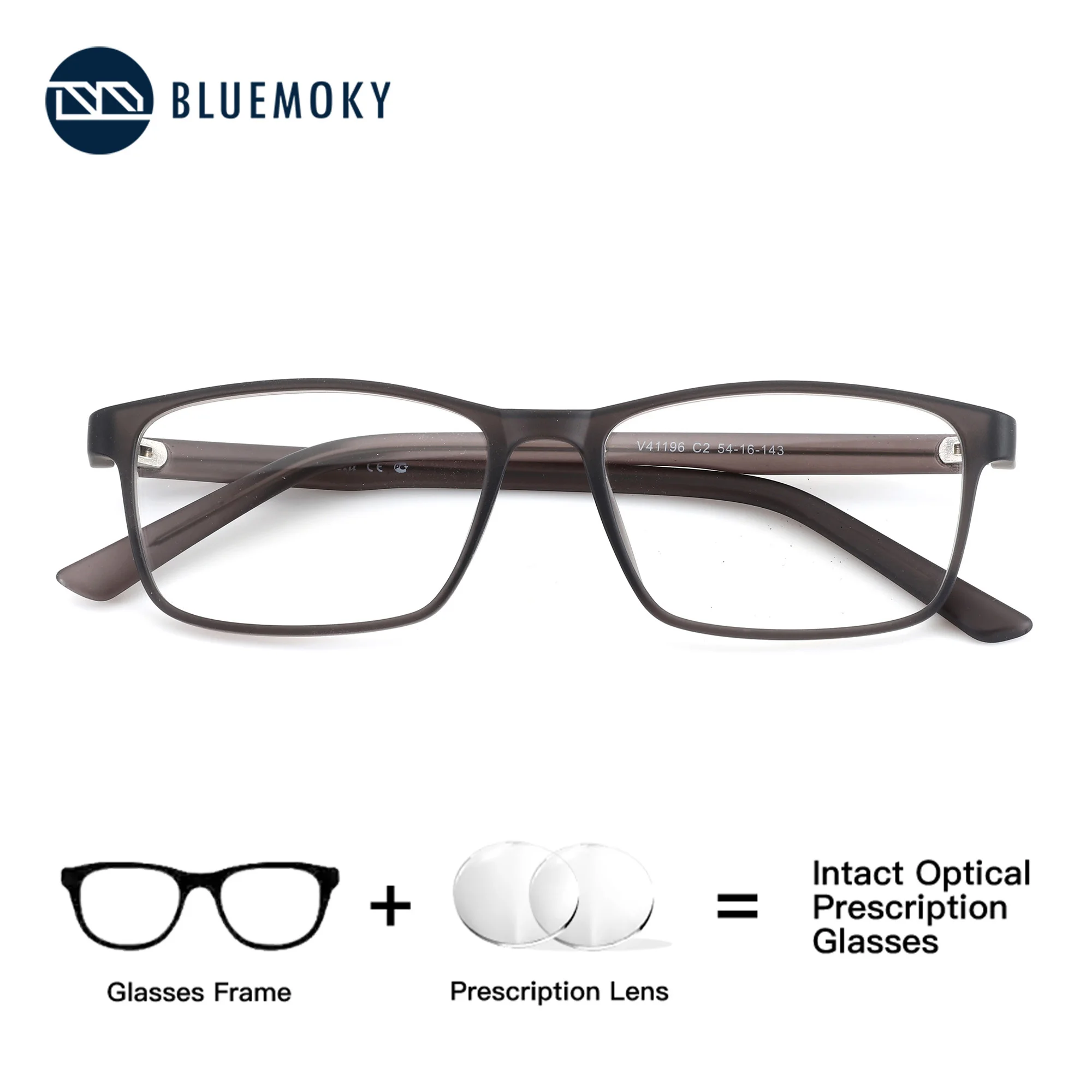 BLUEMOKY S Größe Rechteckige Korrektionsbrille für Herren und Damen, Blaulichtfilter, Myopie, Optische Gleitsichtbrille, Lesebrille