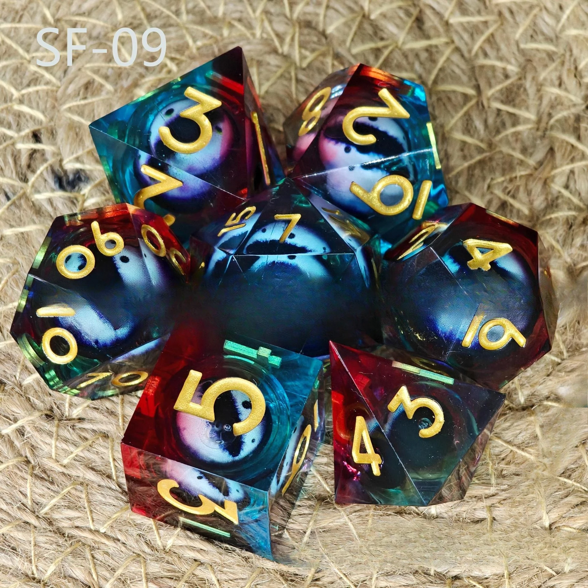 Resin dice: Gothic dark style tabletop board board game starry sky liquid resin dice