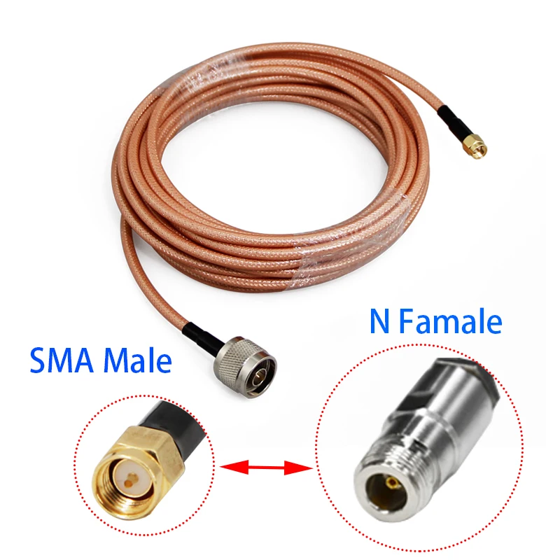 Imagem -04 - Cabo de Extensão Duplo Blindado Rg142 Rp-sma Macho para n Fêmea n Macho para Sma Macho rf Conector Cabo Jumper Coaxial Pigtail r