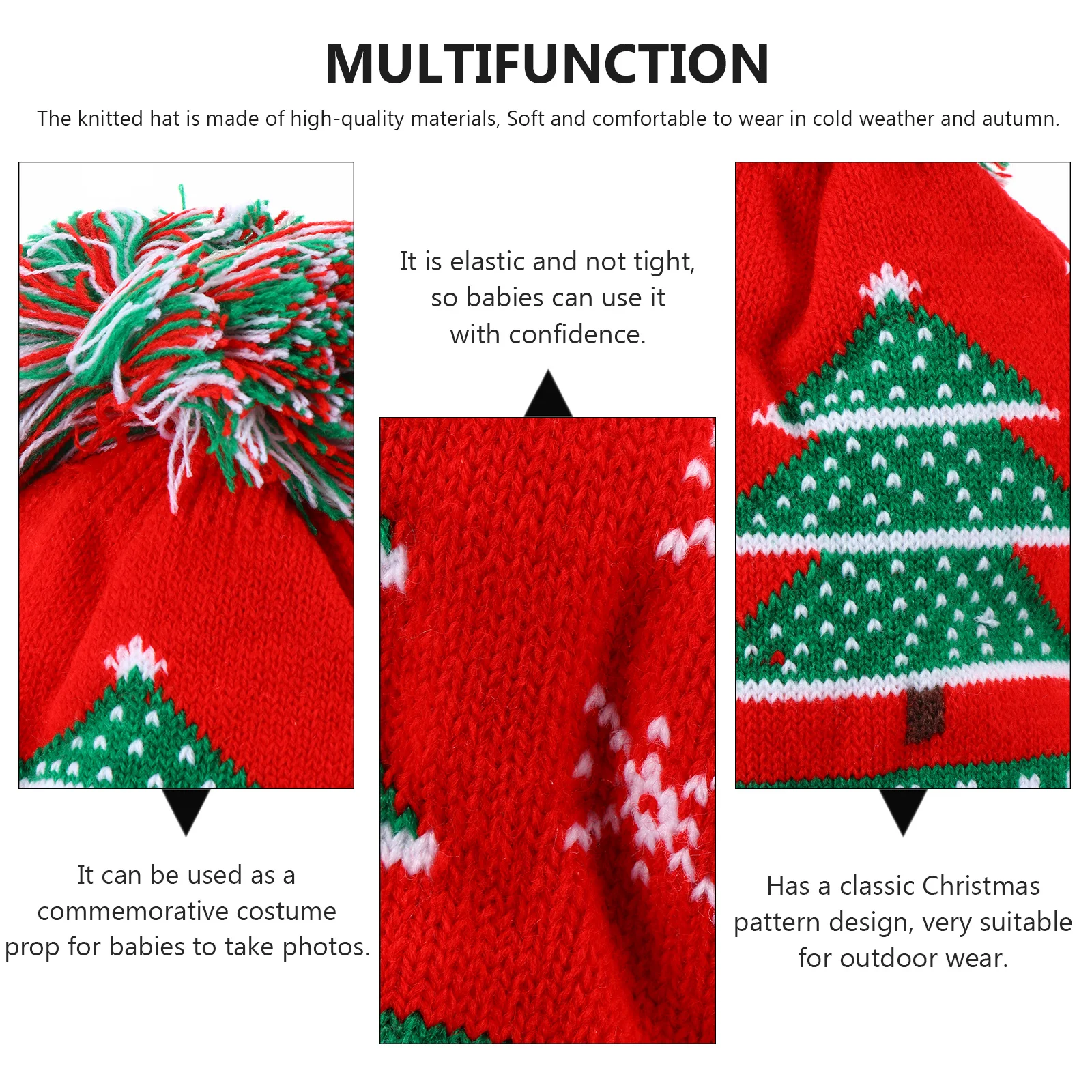 

1Pcs Christmas Patterned Knitted Woolen Baby Hat Warm Soft Elastic Kids Winter Cap Woolen Hat Christmas Patterned Hats