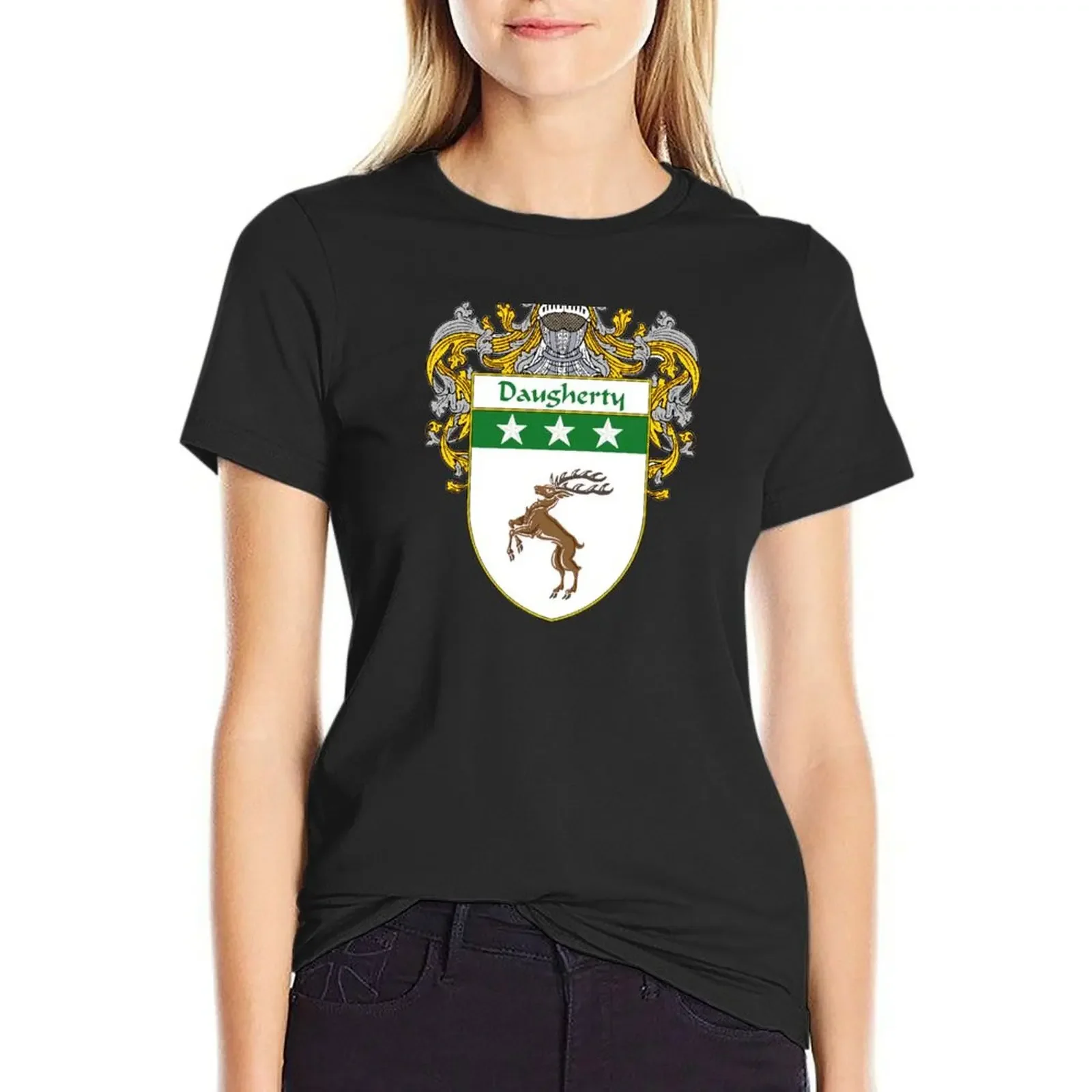 

Daugherty Coat of Arms/Family Crest T-Shirt tees Female clothing female cute t-shirts for Women