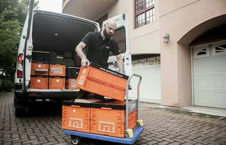 Folding Retangular Turnover Foldable Plastic Turnover Orange Box Crate