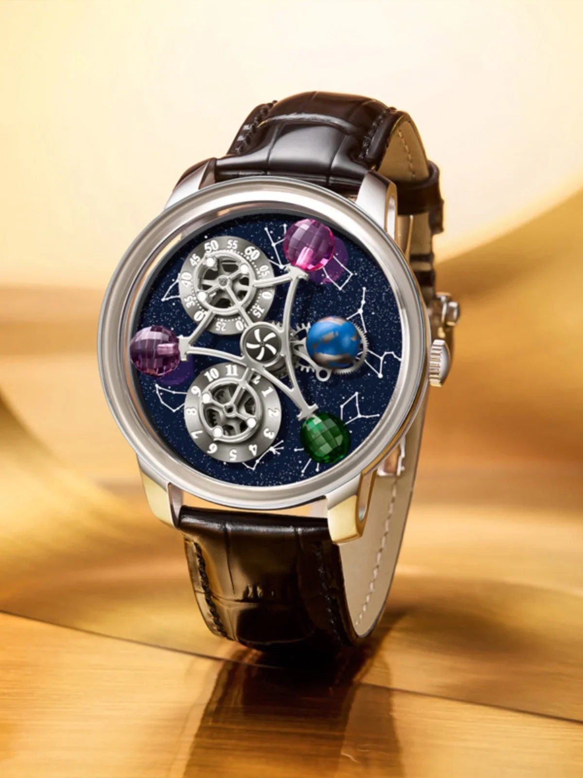 Watch Men's Celestial Tourbillon Hollow Trend Watch Genuine Automatic Luminous Leisure Mechanical Watch