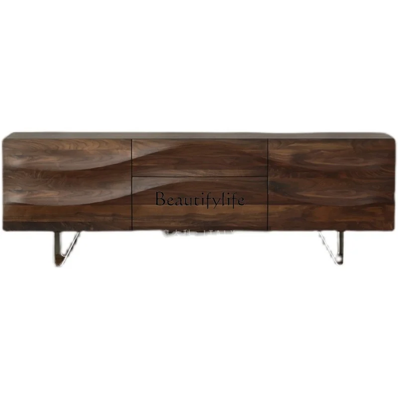 

Nordic style dining side tea cabinet walnut solid wood TV storage cabinet living room