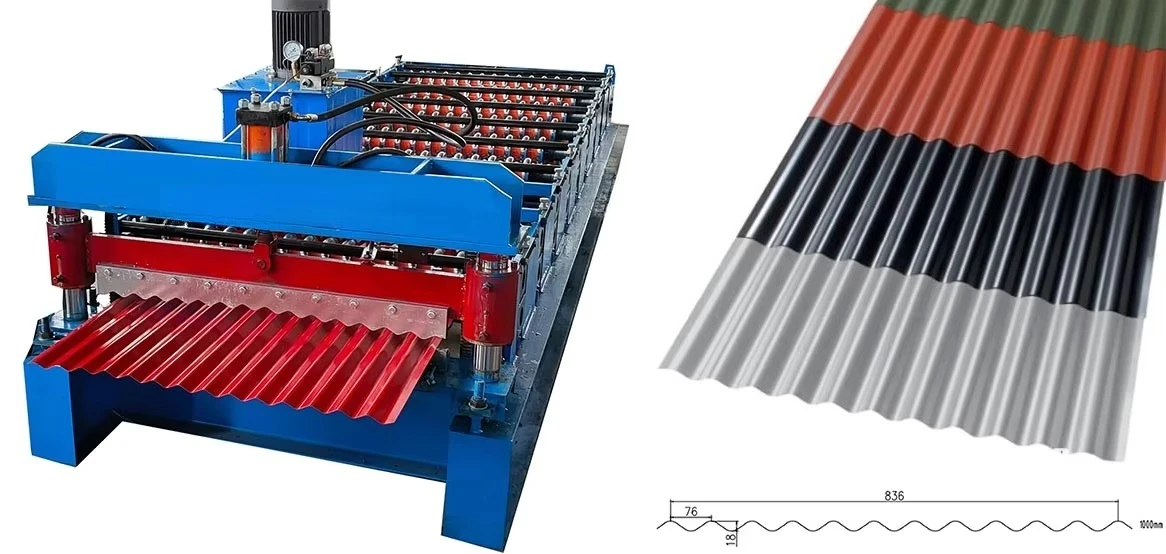 Cold Glazed Roll Forming Machine for Roofing and Colored Steel Glazed Tiles with PLC Control Motor Bearing Gear
