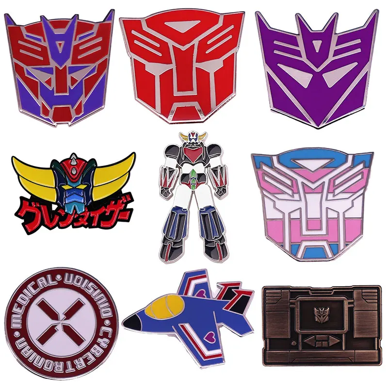 Cartoon Autobot Logo Enamel Pins Mecha Robot Movies Metal Brooch Badge Fashion Jewellery Clothes Hat Backpack Accessory Gifts