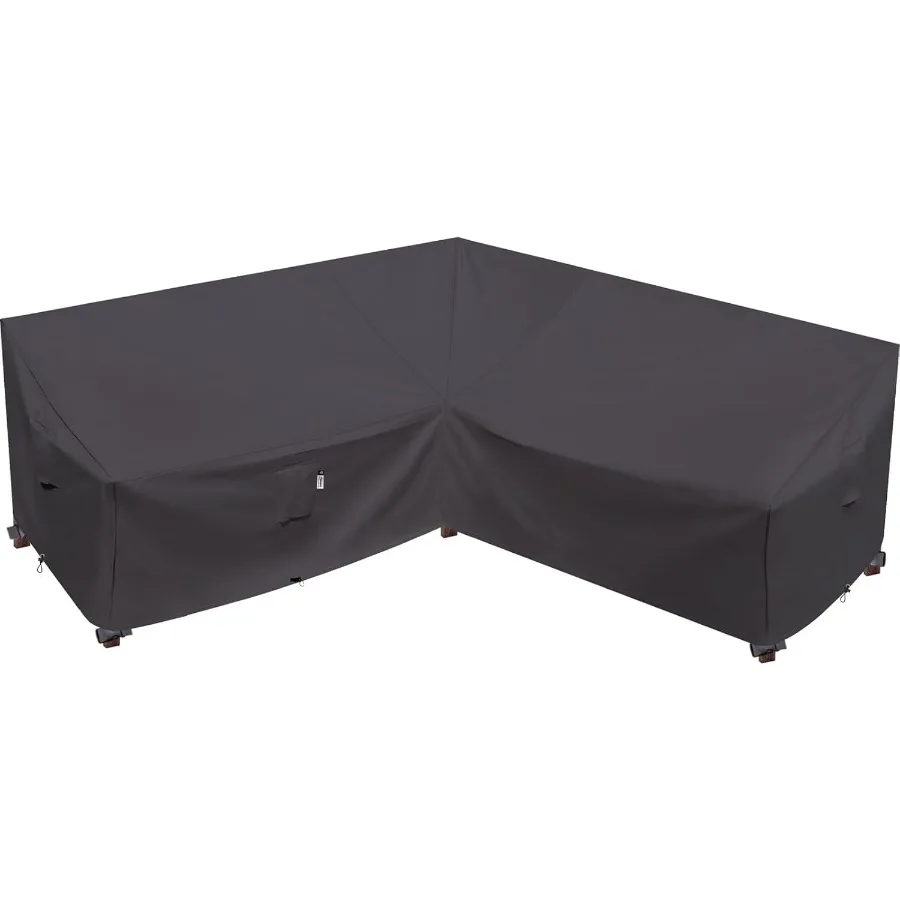 غطاء مقطعي خارجي عالي التحمل 85 × 85 5 مقاعد مقاوم للماء 600D أغطية أثاث الفناء لحماية العواصف ومقاومة الطقس #1