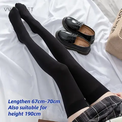 Long Tube Over The Knee Socks Velvet High Elasticity Uniform White Anti slip Slim Velvet Thigh Women Girls Height 190cm Stokings