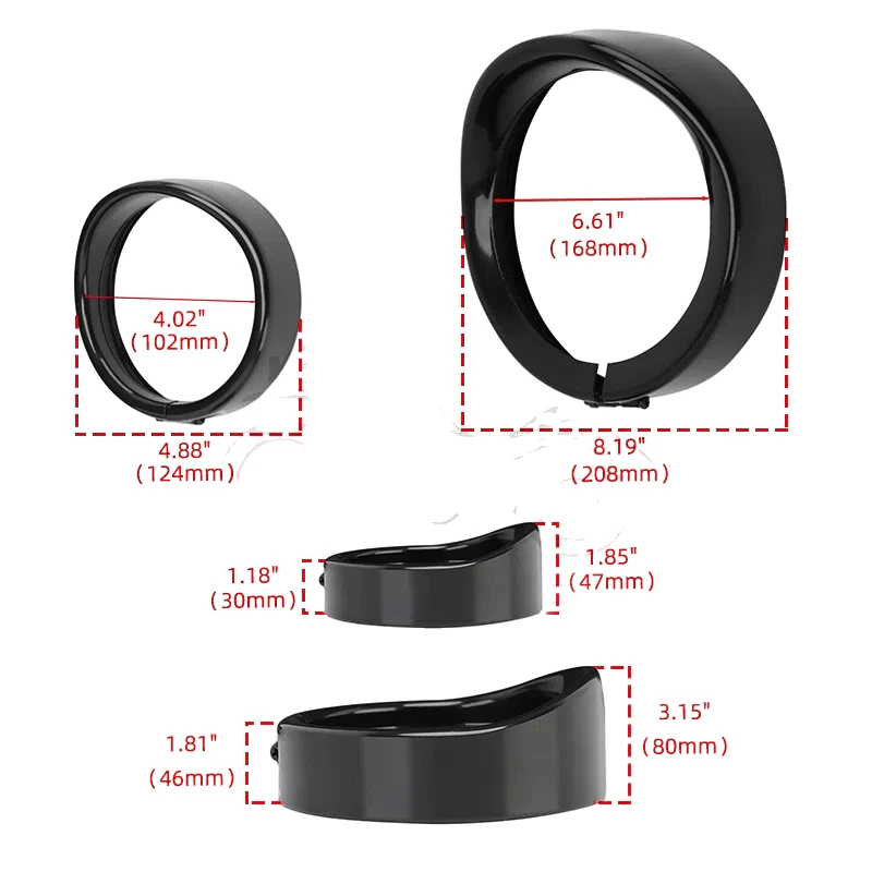 Motorcycle Headlight Trim For Harley Touring Road King Electra Glide Softail FLD/FLH Parts 7