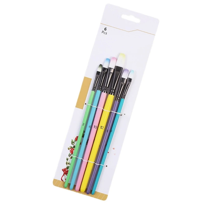 6 Chiếc Chuyên Nghiệp Cọ Sơn Lông Nylon Cọ Sơn Cho Gouaches Màu Nước Dầu Acrylic, Mặt Và Cơ Thể Tranh 25UB