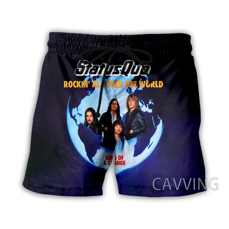 

Новые модные женские/мужские летние пляжные шорты с 3D принтом Status Quo Band, уличная одежда, мужские быстросохнущие повседневные шорты для отдыха