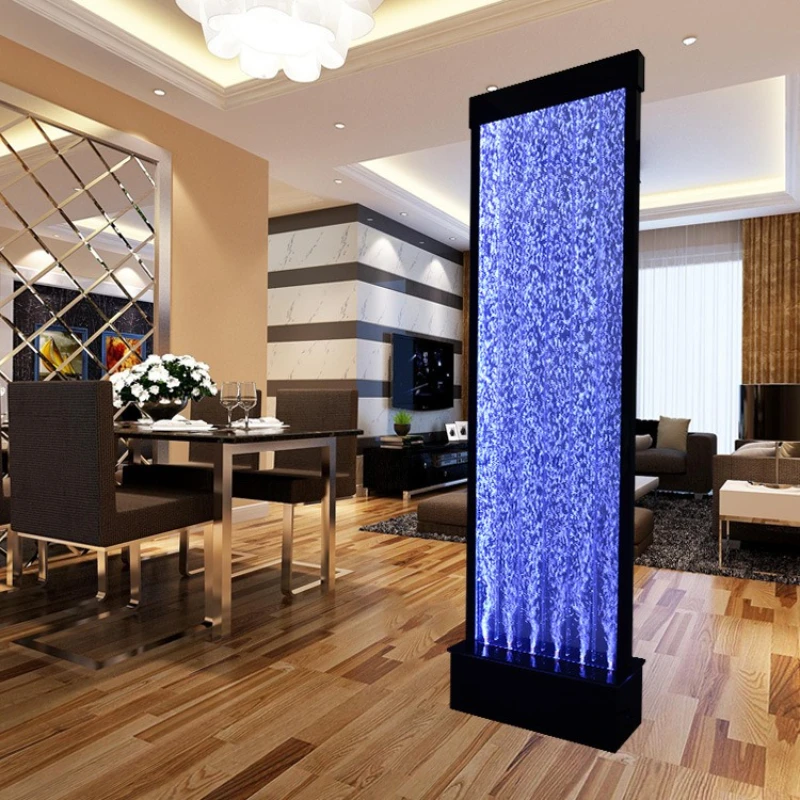 

Entrance water curtain wall water wall hotel restaurant water curtain bubble wall fish tank partition
