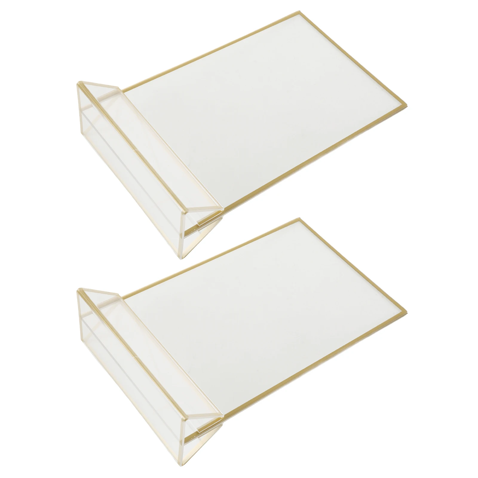 2 個アクリルデスクフレームイーゼルスタンドサイン写真看板結婚式クリアホルダーテーブル番号