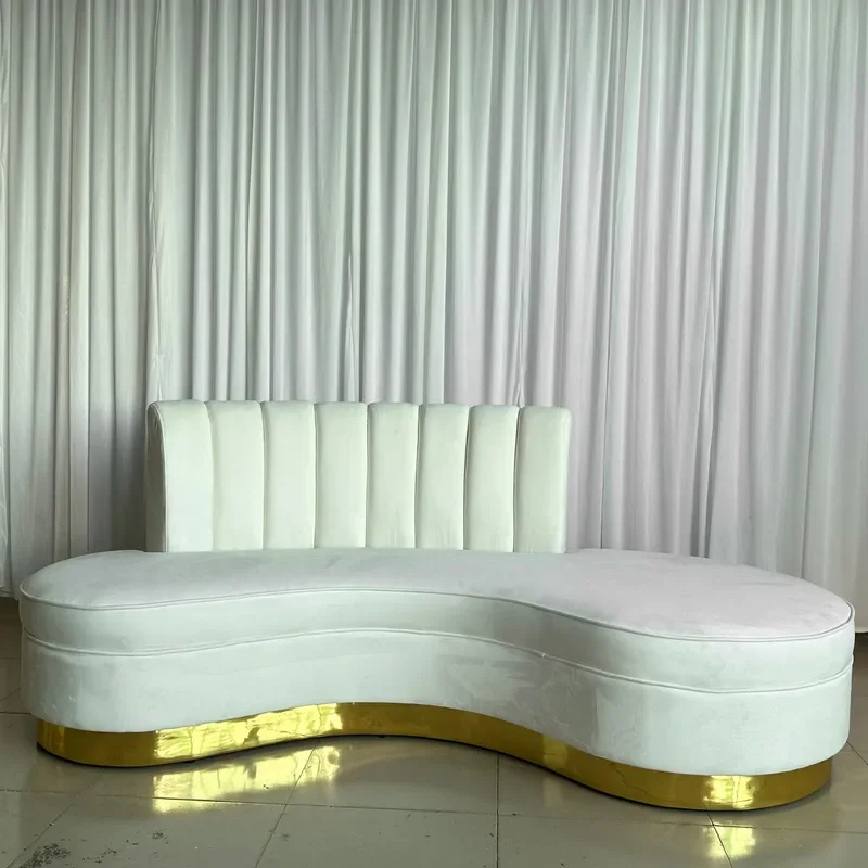 for Modern Light Luxury Curved Fabric Sofa for Beauty Salon High End Special Shaped Corner Sofa for Wedding Scene Piano Sofa