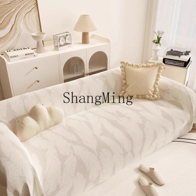 

ZYY light luxury non-slip sofa cover cloth imitation hemp cream wind one-piece blanket universal in all seasons