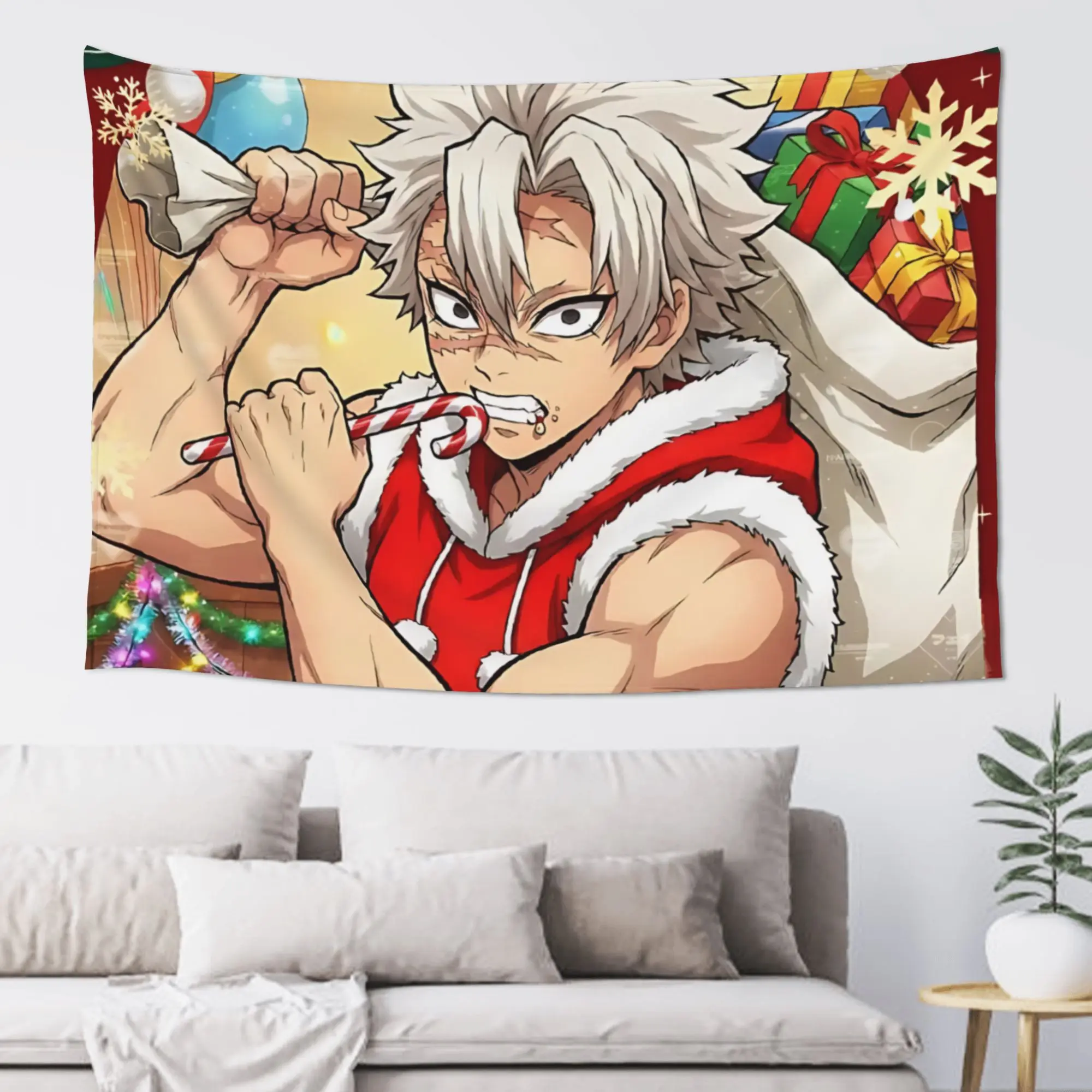 Cutecore Christmas Demon Slayer Tapestry Bedroom Decoration  Wall Hanging Blanket Tapestry Cool Stuff For Room