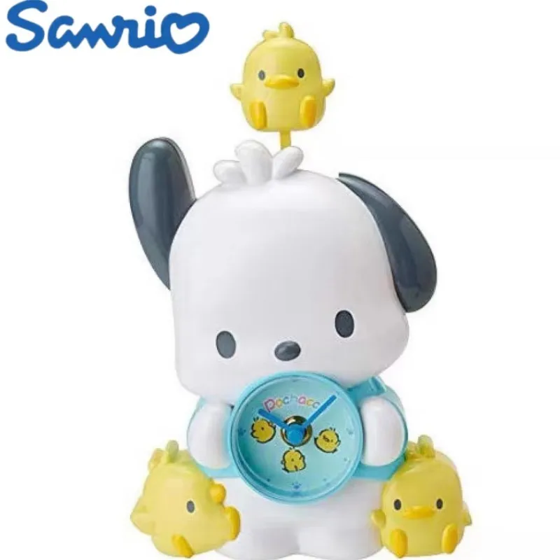 Kawaii Pochacco Cartoon Doll Desktop Alarm Clock Anime Sanrio Girl Heart  Movable Clock Bedroom Ornament Cute Girl Holiday Gift