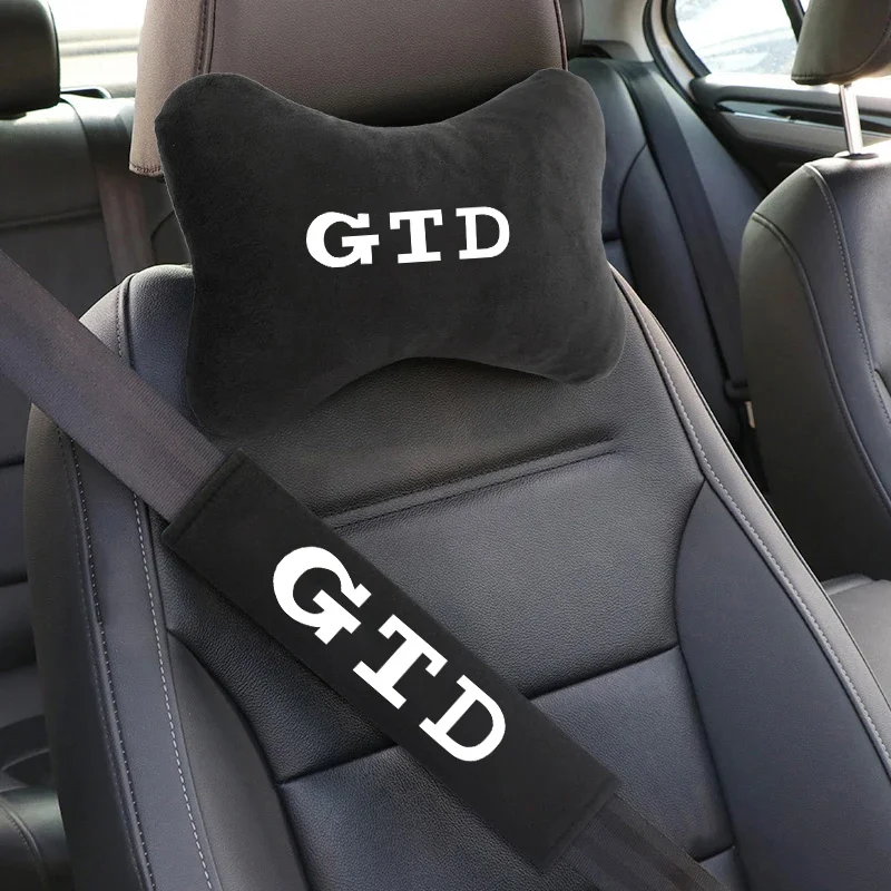 Car Seat Belt Protect Shoulder Pads Cervical Spine Headrest Neck Pillow For VW Volkswagen GTD GOLF 4 5 6 7 8 MK7 MK5 MK6