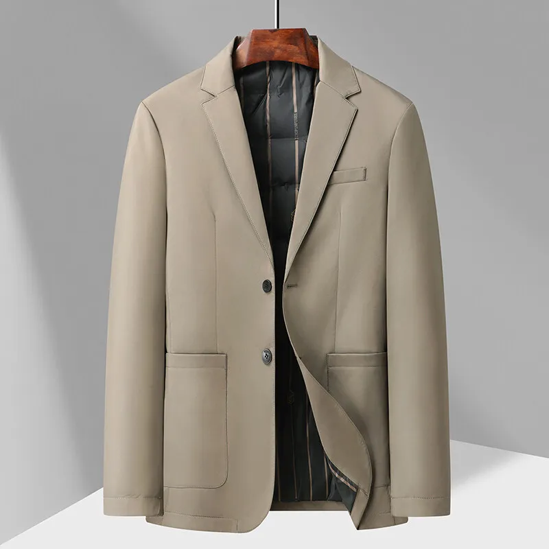 بدلة شتوية للرجال موضة الأعمال سترات دافئة مبطنة للأسفل بزرين سترة رجالي chaquetas de invierno para mujer JK-199