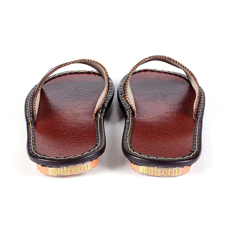 2020 Home Leather Slippers Sheepskin Slippers For Women Spring And Summer Indoor Floor Home Shoes Skid And Cow Muscle Slides