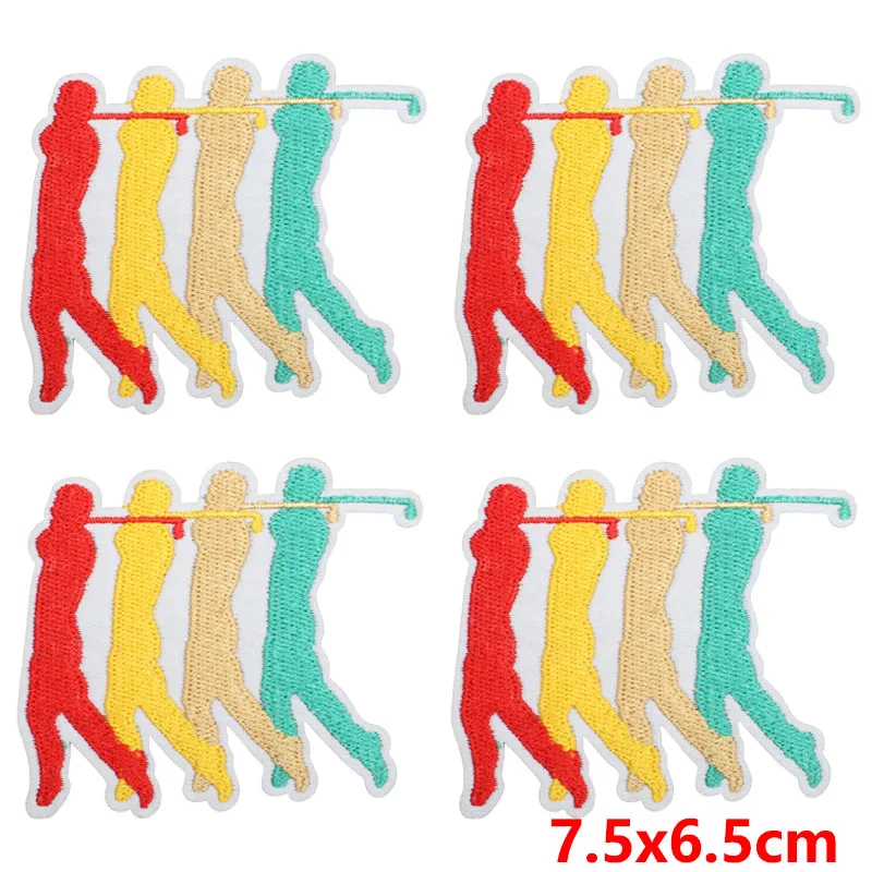 10PCS/Lots Golf Patches For Clothing Thermoadhesive Patches Sports Club Sun Hat Patch Badges Iron On Patches On Clothes Applique