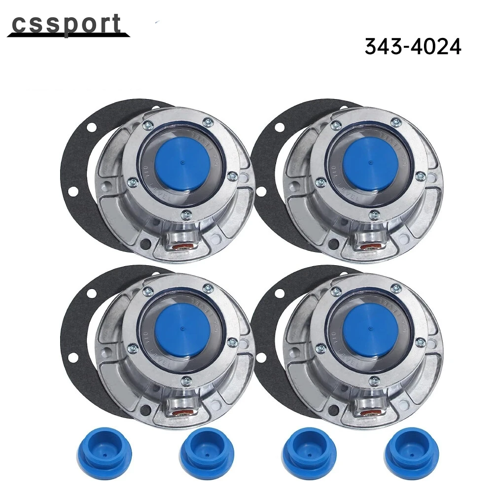 

4X Torque Trailer Hub Cap w/ Oil Port & Side Fill Plug Replaces Stemco 343-4024