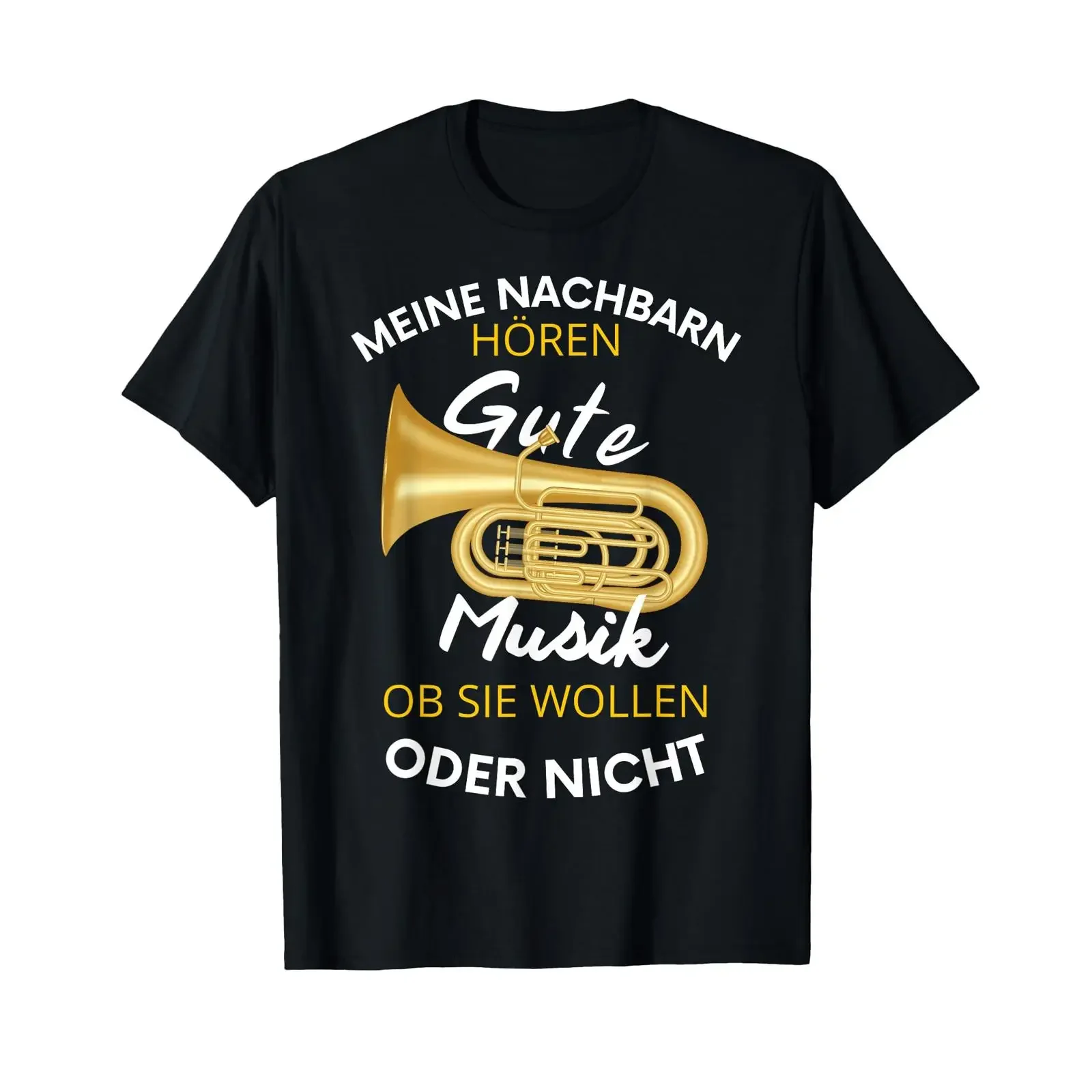 Tuba My Neighbors Music Instrument Tubist Orchestra T Shirt black s vintage Washed homme Versatile Stretched Unisex Soft