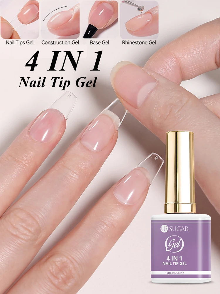 

UR SUGAR Клей для кончиков ногтей Гель 15 мл УФ-клей для накладных ногтей Маникюр Гибридный Gellac Многофункциональный сильный строительный гель для ногтей