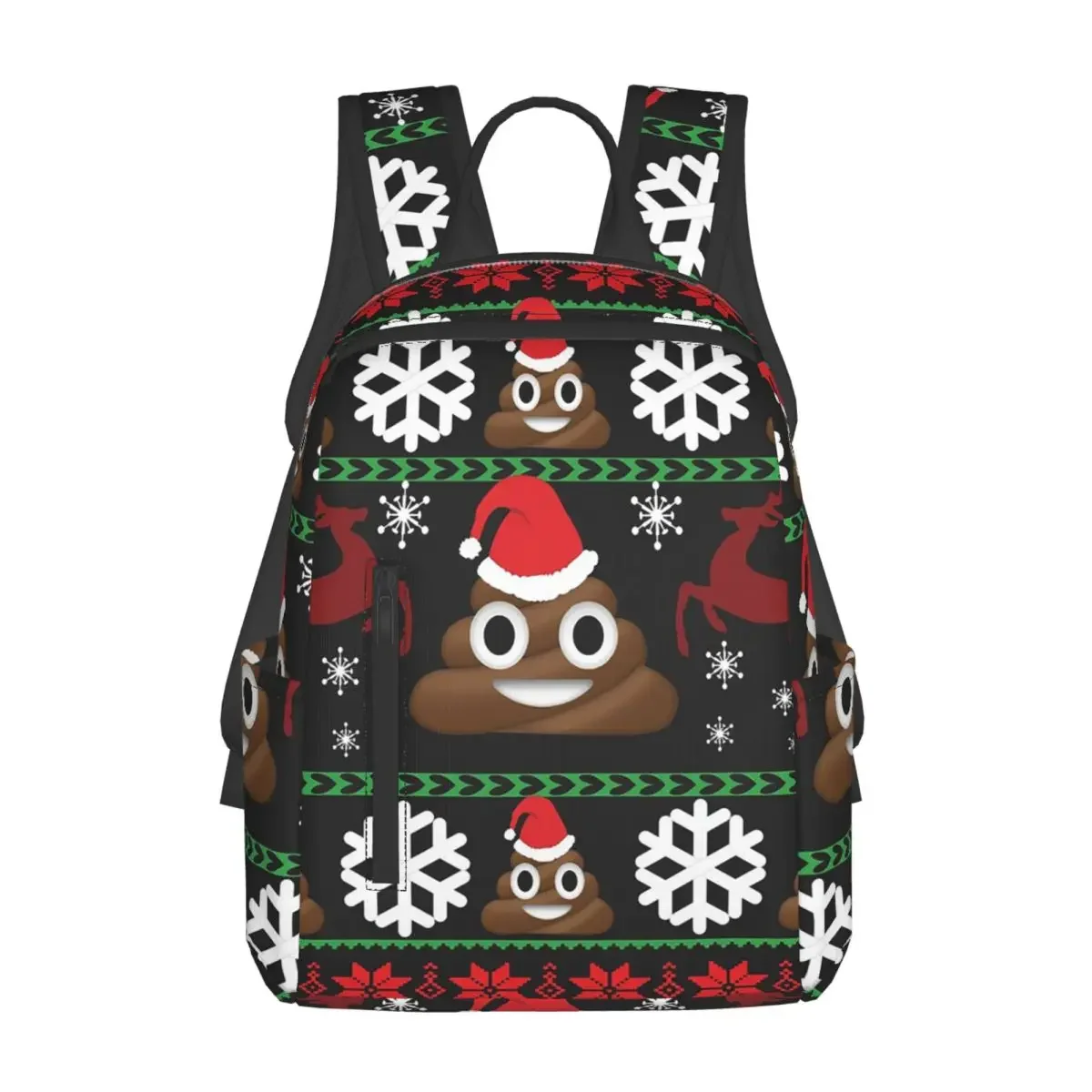 

Funny Poop Christmas Gifts Ugly Funny Christmas Sweaters Style Backpack Daypack Children BookBag School Bag Shoulder Bags