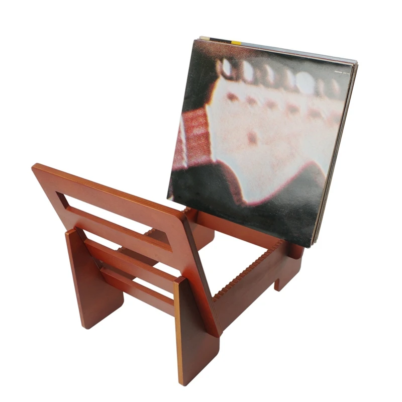 Vinyl Record Storage Holder Large Capacity Display Stand With Clear Acrylic Ends Wooden For LP Album Deskop Rack image 2
