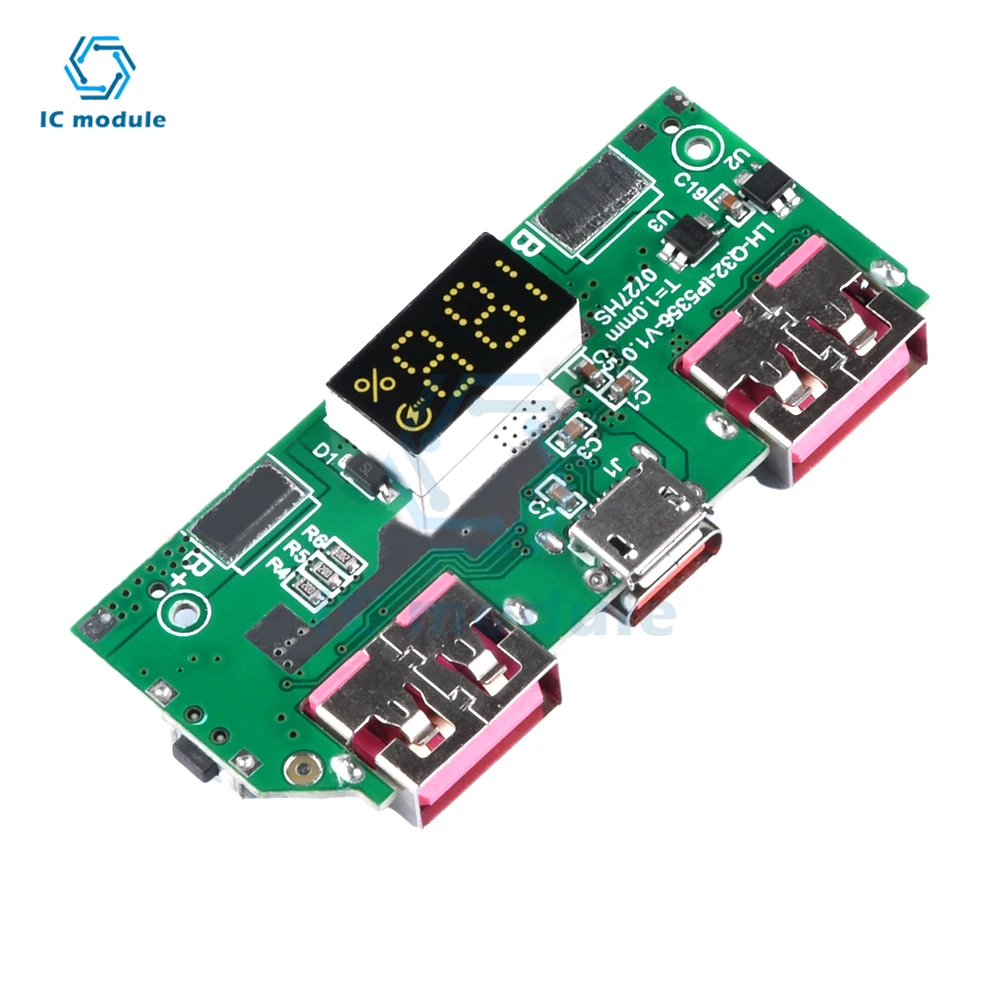 5V 3A batteria al litio Display digitale modulo di ricarica rapida IP5356 TYPE-C Micro USB QC3.0 2.0 PD3.0 PD2.0/AFC/FCP