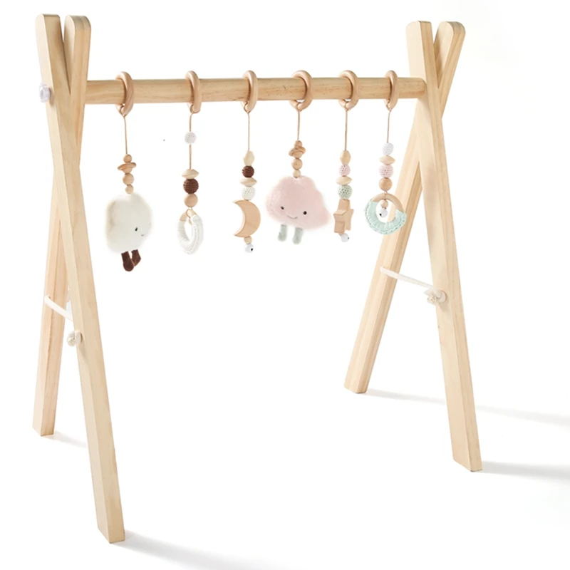 

Let 's Make Wooden Baby Gym Крокодиловая кожа, авокадо, плюшевый кулон, деревянное кольцо, детская игрушка Teether