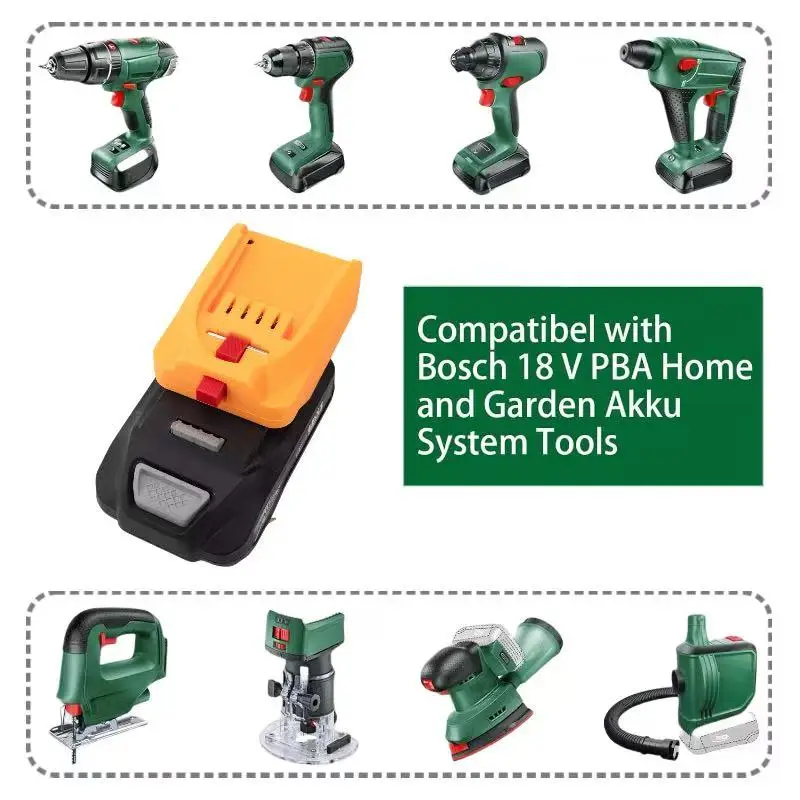 

Converter Adapter For Aldi Ferrex Activ Energy Battery Convert To Bosch 18V Green PBA Series Tools (Without Battery& Tool )