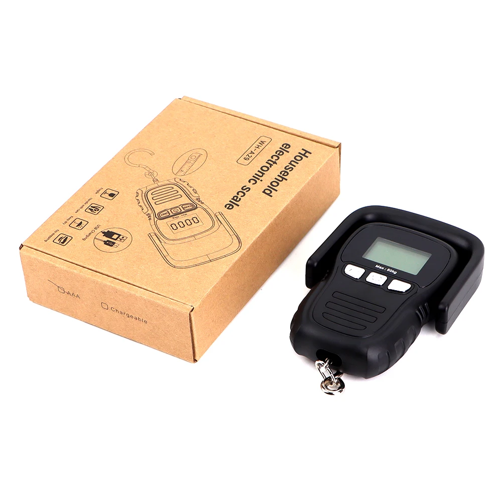 50Kg/5g LCD Digital Display Hanging Hook Scale kg/oz/TEMP/lb Backlight Portable Fishing Travel Mini Electronic Weighing Scale