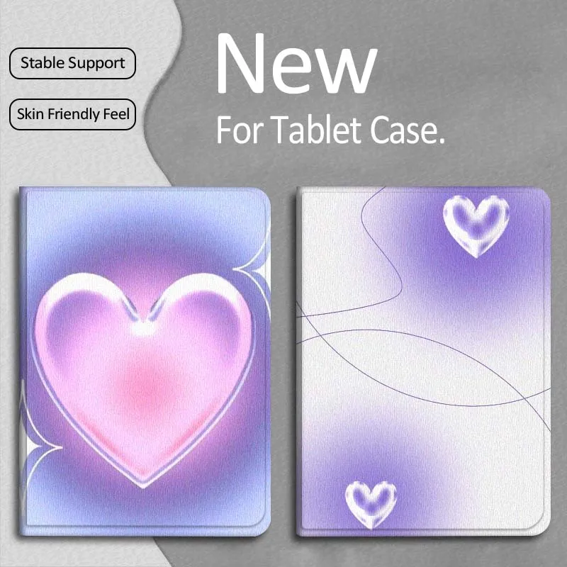 

Art Love Heart Gradient Color Gift For Apple iPad Pro Air 13 2 7th 6th 2025 M2 M3 M4 M512.9 13 inch Foldable Tablet Case