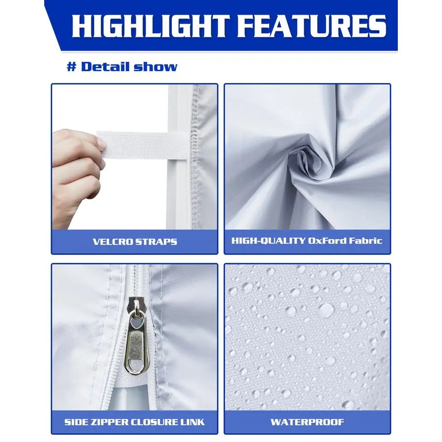 

Боковые стенки для шатра 10x20 футов, водонепроницаемые, с 99% защитой от УФ-излучения, обеспечивающие уединение, для мероприятий и вечеринок на открытом воздухе, черные, 4 шт.