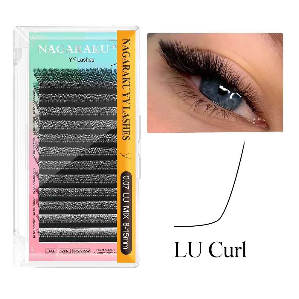 NAGARAKU L D C DD lU Curl YY Shape Eyelash Lighter Eyelashes Extension Soft Premium False Eyelashes Makeup Crisscross Beauty