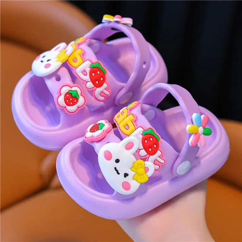 Pantofole per bambini neonate estate cartone animato carino doccia indossare pantofole con suola morbida principessa per bambini scarpe da ragazza