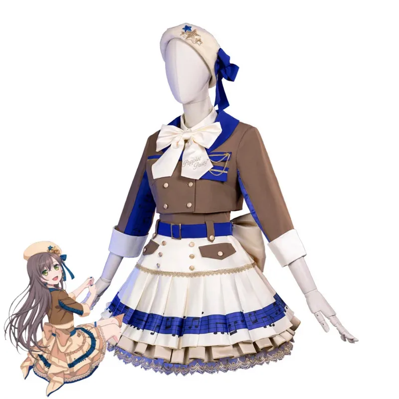

COSda@Anime BanG Dream!Hanazono Tae Cosplay Costume Poppin'Party Princess Dress Lolita Skirt Coat Wig Woman Cute Christmas Suit